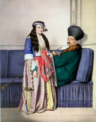 Ein armenischer Prinz und seine Frau - Tafel XXVII, graviert von Lemercier aus 